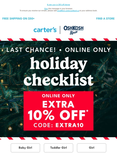 Carter's OshKosh Sale Announcement