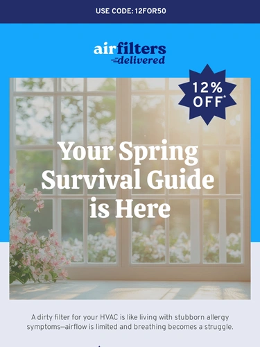 Air Filters Delivered Sale Announcement