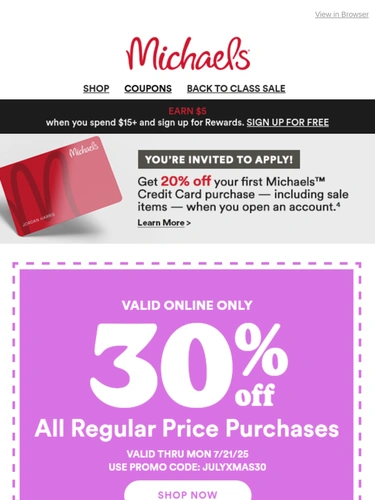 Michaels Sale Announcement