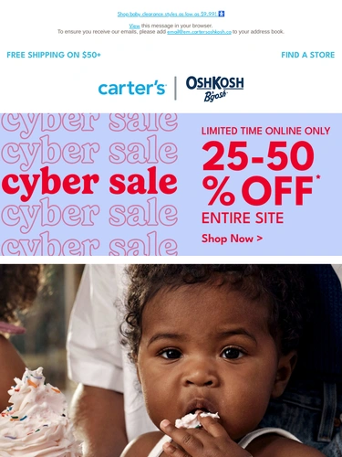 Carter's OshKosh Sale Announcement