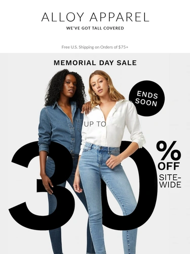 Alloy Apparel Sale Announcement