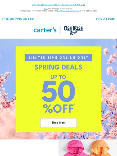 Carter's OshKosh Sale Announcement
