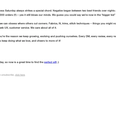 Negative Underwear Sale Announcement
