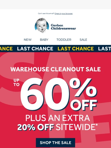 Gerber Childrenswear Sale Announcement