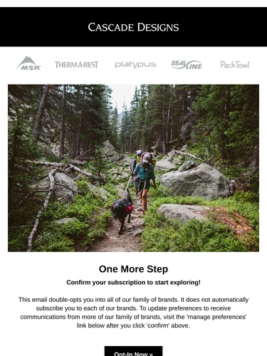 MSR Gear Subscription Confirmation