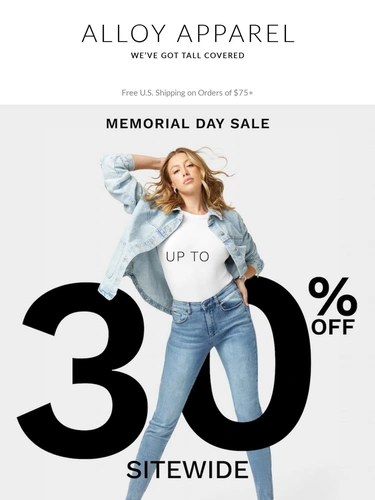 Alloy Apparel Sale Announcement