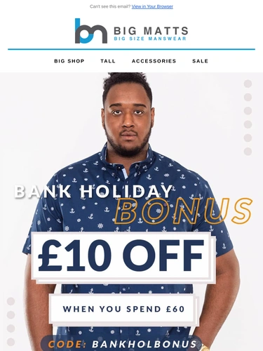 Big Matt's Menswear Sale Announcement