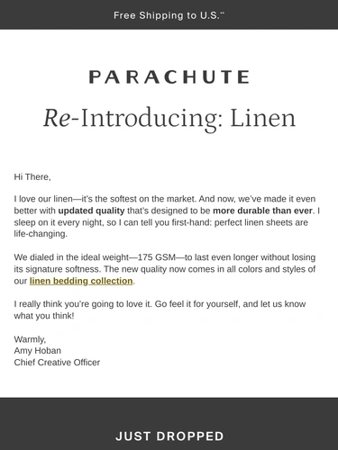 Parachute Home Product Launch