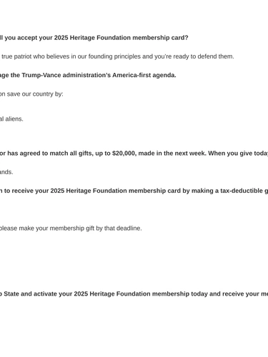 Heritage Foundation Newsletter