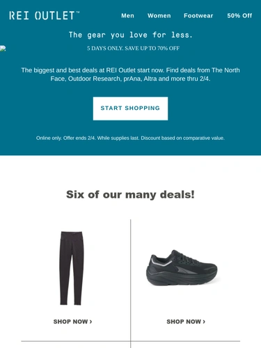 REI Sale Announcement