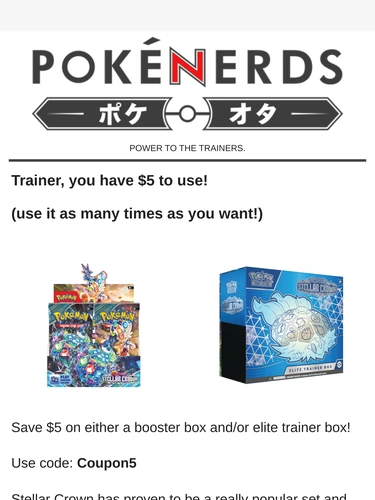 The PokeNerds Store Sale Announcement