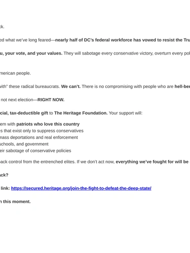 Heritage Foundation Newsletter