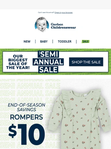 Gerber Childrenswear Sale Announcement