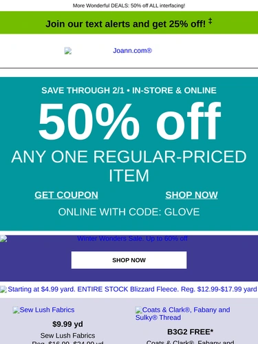 Joann Sale Announcement