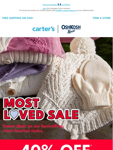 Carter's OshKosh Sale Announcement