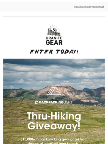 Granite Gear Event Invitation