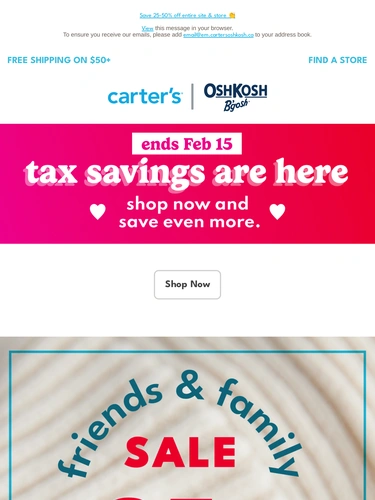 Carter's OshKosh Sale Announcement