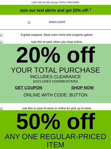 Joann Sale Announcement