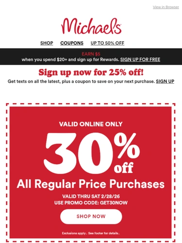 Michaels Sale Announcement
