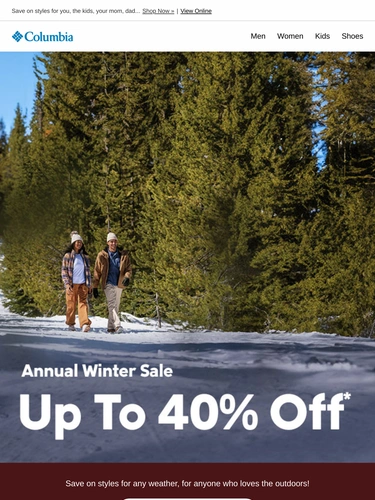 Columbia Sportswear Sale Announcement