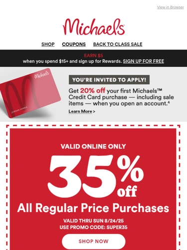 Michaels Sale Announcement