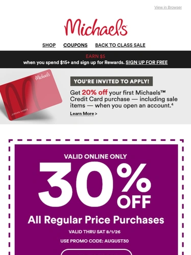 Michaels Sale Announcement