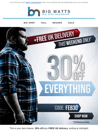 Big Matt's Menswear Newsletter