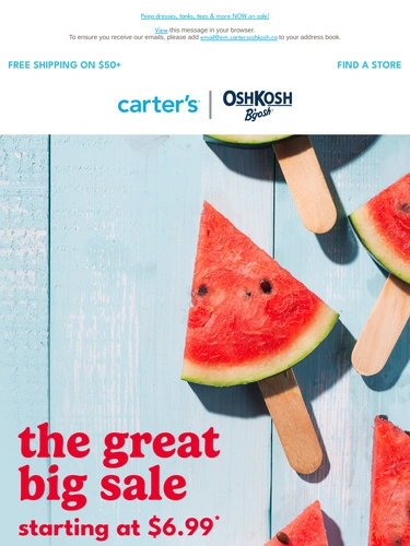 Carter's OshKosh Sale Announcement