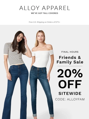 Alloy Apparel Sale Announcement