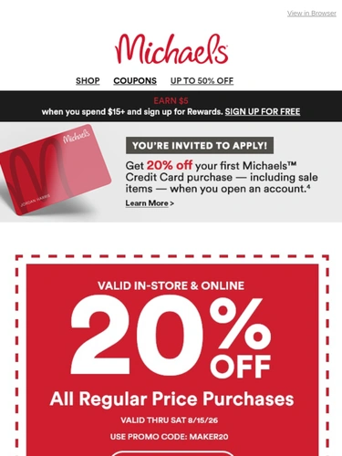 Michaels Sale Announcement