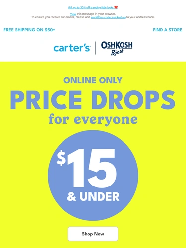 Carter's OshKosh Sale Announcement