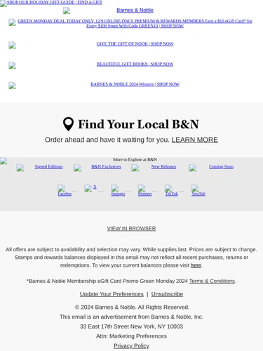 Barnes & Noble Newsletter