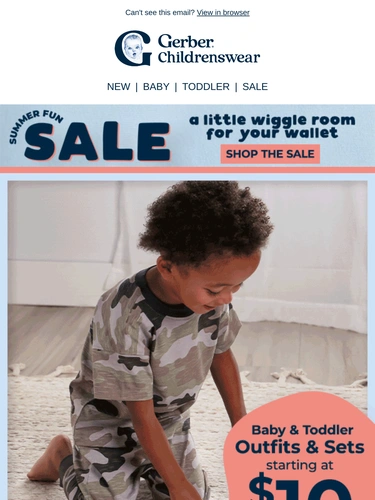 Gerber Childrenswear Sale Announcement