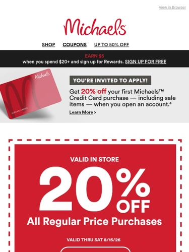 Michaels Event Invitation