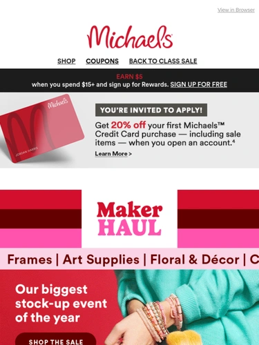 Michaels Sale Announcement