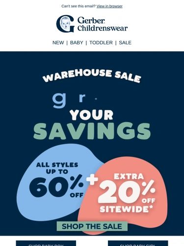 Gerber Childrenswear Sale Announcement