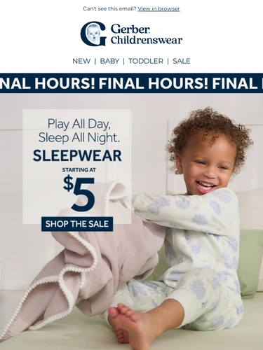 Gerber Childrenswear Sale Announcement