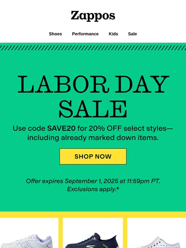 Zappos Sale Announcement