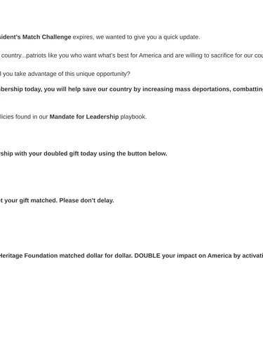 Heritage Foundation Newsletter