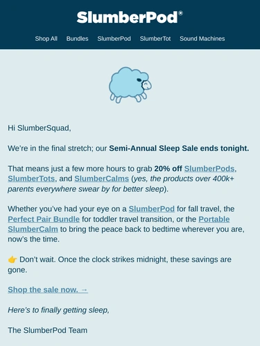 SlumberPod Sale Announcement