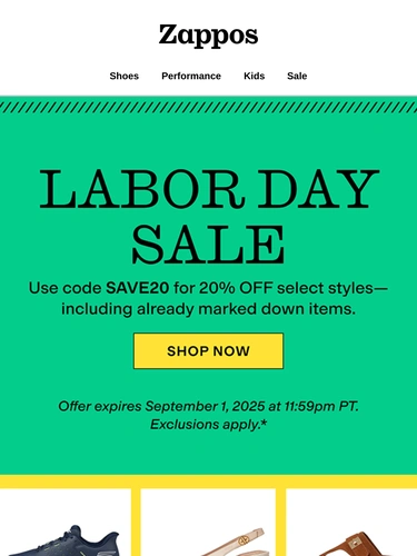 Zappos Sale Announcement