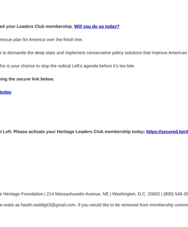 Heritage Foundation Re-engagement Series
