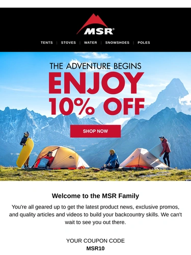 MSR Gear Welcome Series