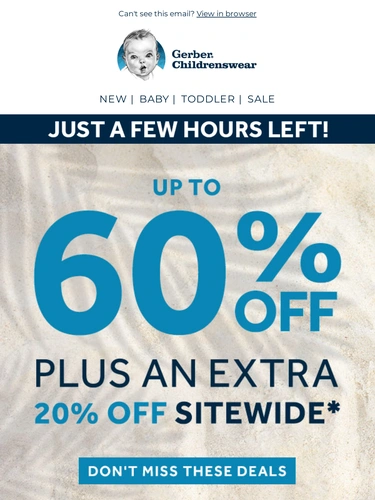 Gerber Childrenswear Sale Announcement