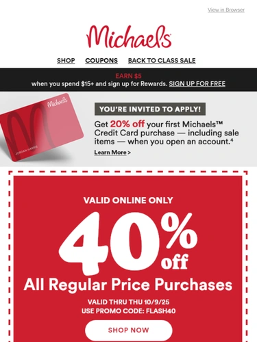 Michaels Sale Announcement