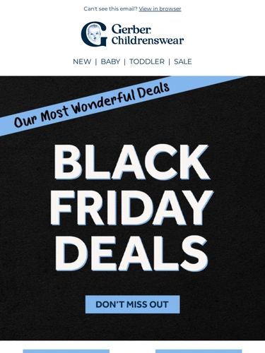 Gerber Childrenswear Sale Announcement