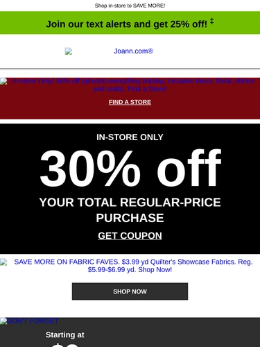 Joann Sale Announcement