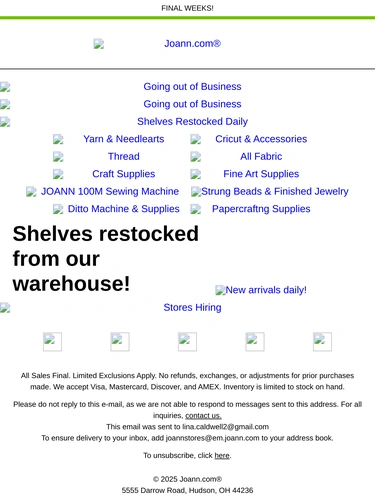 Joann Sale Announcement