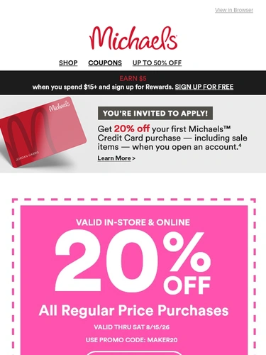 Michaels Sale Announcement