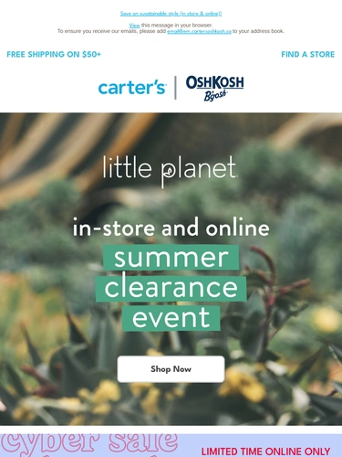 Carter's OshKosh Sale Announcement